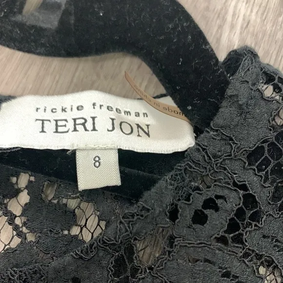 Rickie Freeman for Teri Jon women’s black cocktail dress size 8