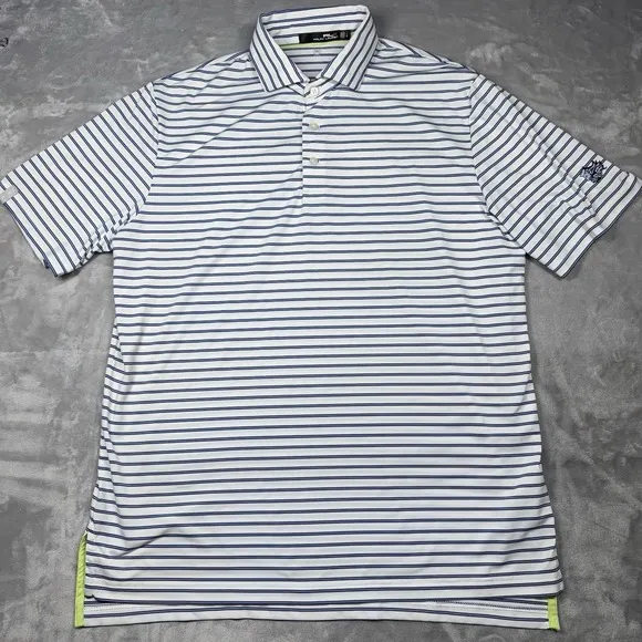 RLX Ralph Lauren Golf Polo Shirt Men's L White Stripped (LOT Of 3)