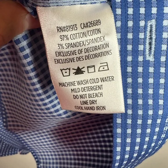 Robert Graham Modern Americana Men’s XL Tailored Fit Blue w white spots dress