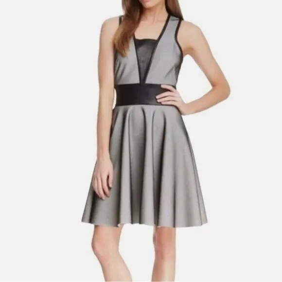 Robert Rodriguez Leather &amp; Nylon Skater Dress Women’s Size 2
