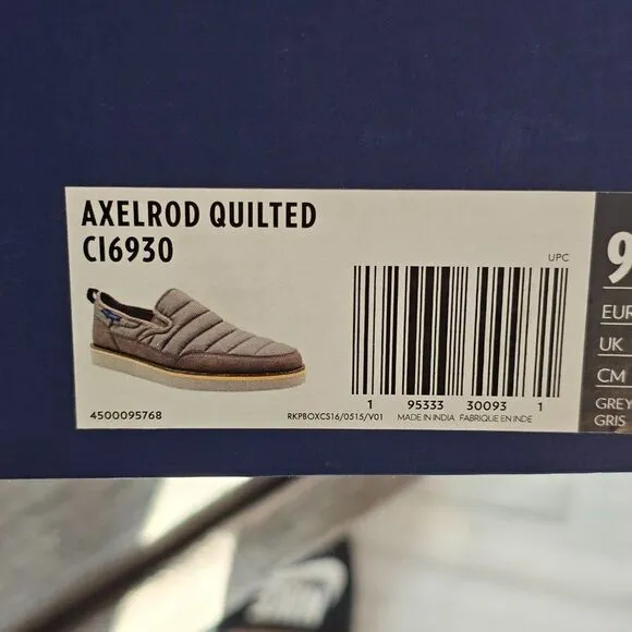 Rockport Men's Axelrod Quilted Lightweight Soft Slip On Shoes Grey Size 9W NWT