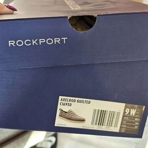 Rockport Men's Axelrod Quilted Lightweight Soft Slip On Shoes Grey Size 9W NWT
