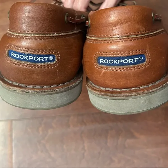 Rockport Men's Classic Brown Leather Boat Shoes, Size 10.5 W