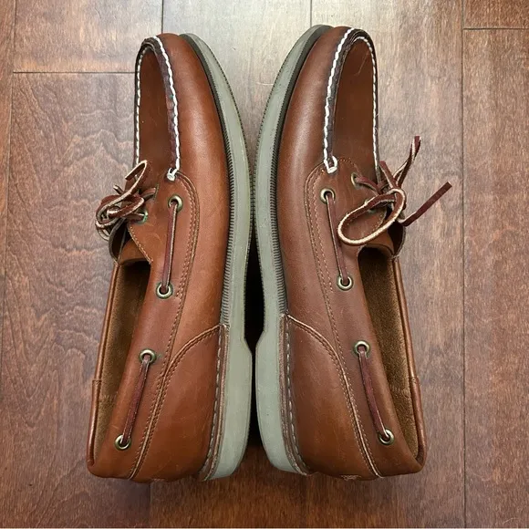 Rockport Men's Classic Brown Leather Boat Shoes, Size 10.5 W