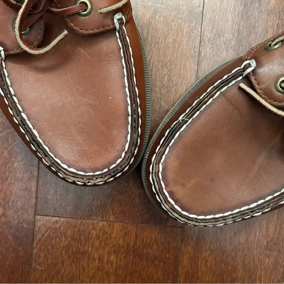 Rockport Men's Classic Brown Leather Boat Shoes, Size 10.5 W