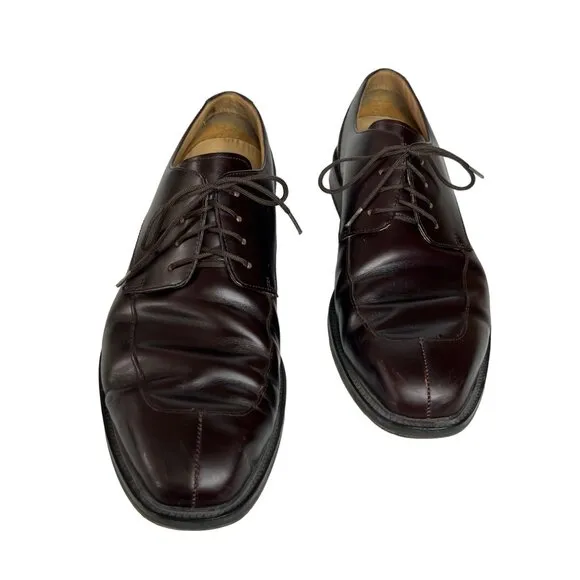 Rockport Mens Genuine Leather Split Toe Dress Shoes Burgundy Brown Lace Up Size