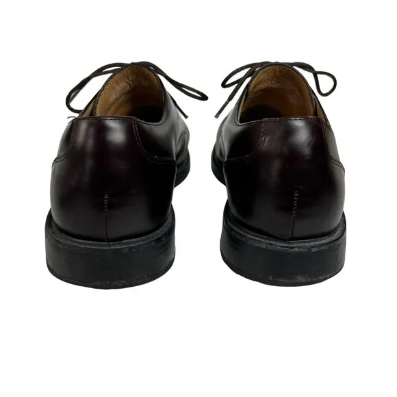 Rockport Mens Genuine Leather Split Toe Dress Shoes Burgundy Brown Lace Up Size