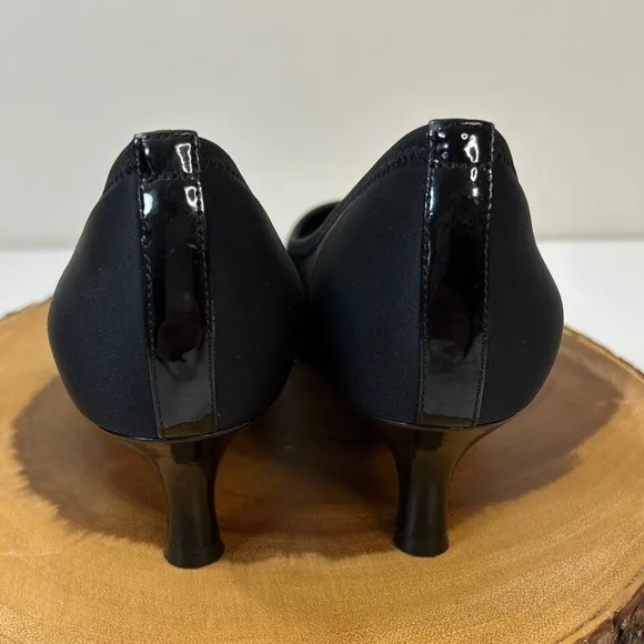 Rockport Total Motion Kitten Heel Pumps Black Dress Shoes Comfortable Size 9.5
