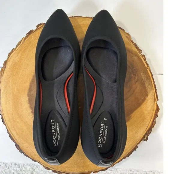 Rockport Total Motion Kitten Heel Pumps Black Dress Shoes Comfortable Size 9.5