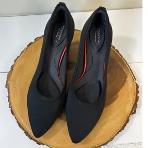 Rockport Total Motion Kitten Heel Pumps Black Dress Shoes Comfortable Size 9.5