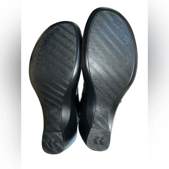 Romika Gorda 05 Black Schwartz Kombi Comfort Sandals Shoes Size 38 Or US 7.5