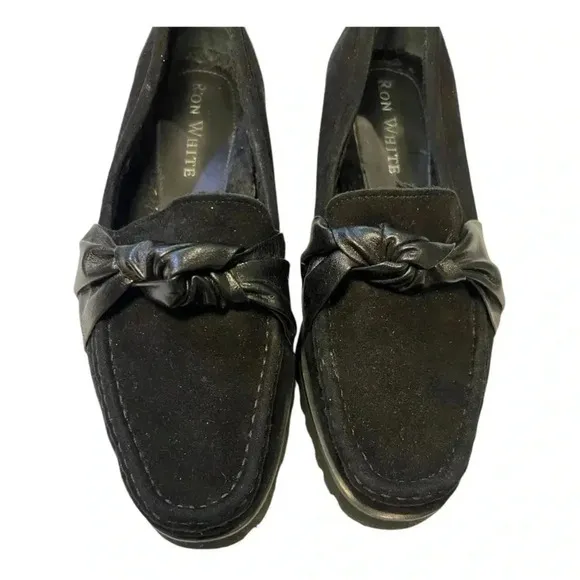 Ron White Rita Knot Platform Loafer WeatherproofCashmere Suede Shoes size 38.5