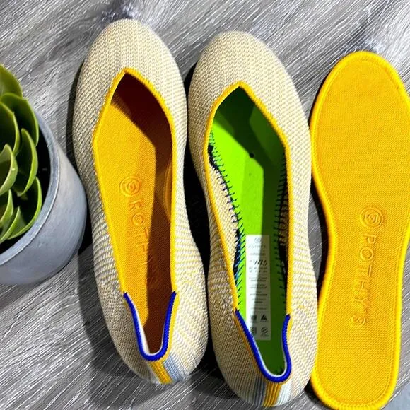 Rothy’s round toe dandelion size 7.5 woman’s flat shoes