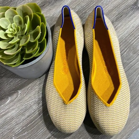 Rothy’s round toe dandelion size 7.5 woman’s flat shoes