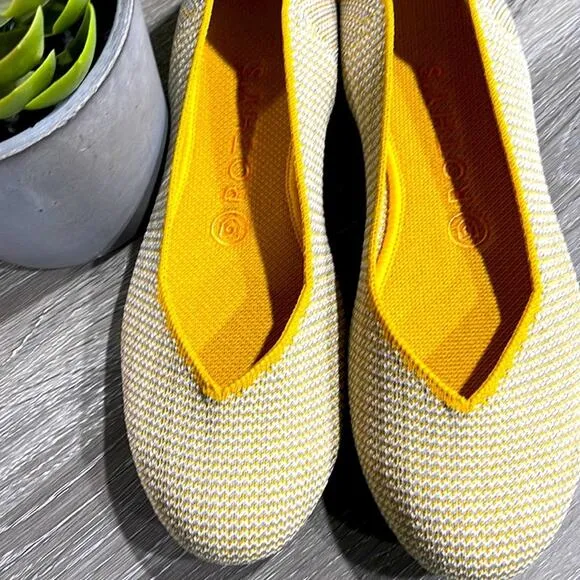 Rothy’s round toe dandelion size 7.5 woman’s flat shoes