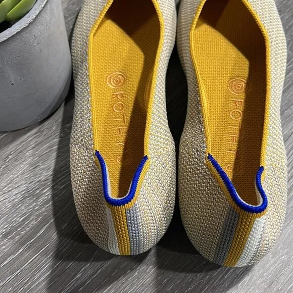 Rothy’s round toe dandelion size 7.5 woman’s flat shoes