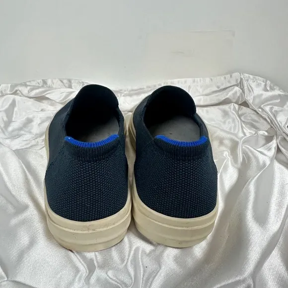 Rothy's Slip On Sneakers Casual Comfort Shoes Blue Trim Size w 9 m 7.5