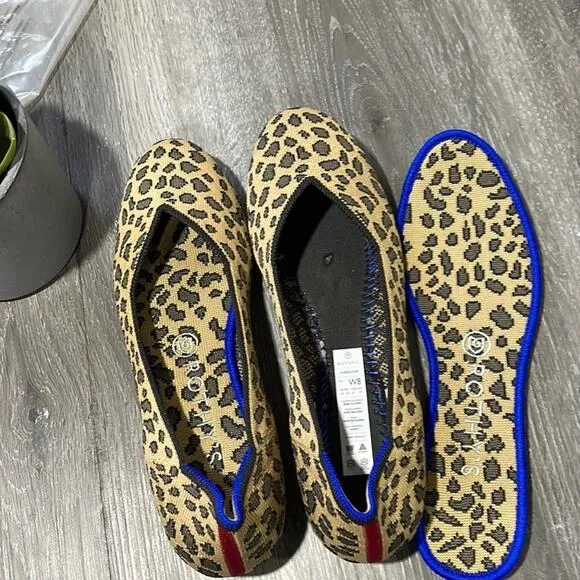 Rothys spotted leopard print round toe size 9 flat woman’s shoes