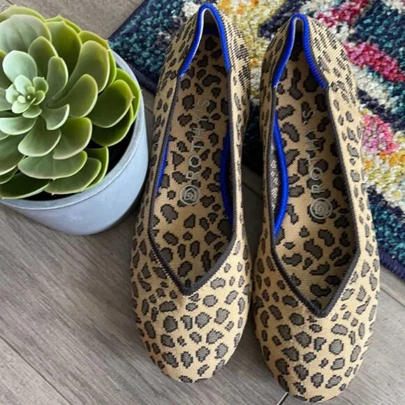 Rothys spotted leopard print round toe size 9 flat woman’s shoes
