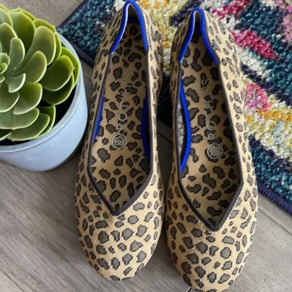 Rothys spotted leopard print round toe size 9 flat woman’s shoes
