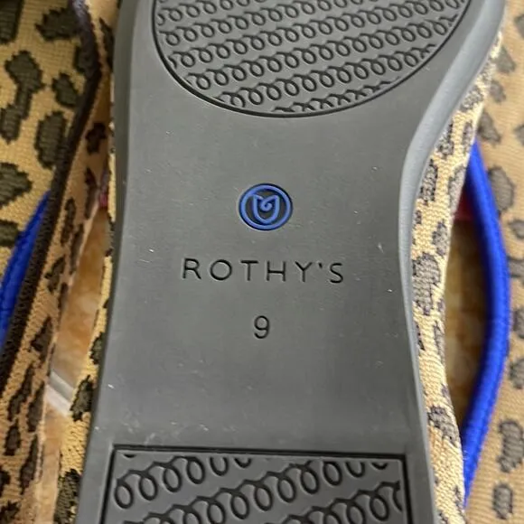 Rothys spotted leopard print round toe size 9 flat woman’s shoes