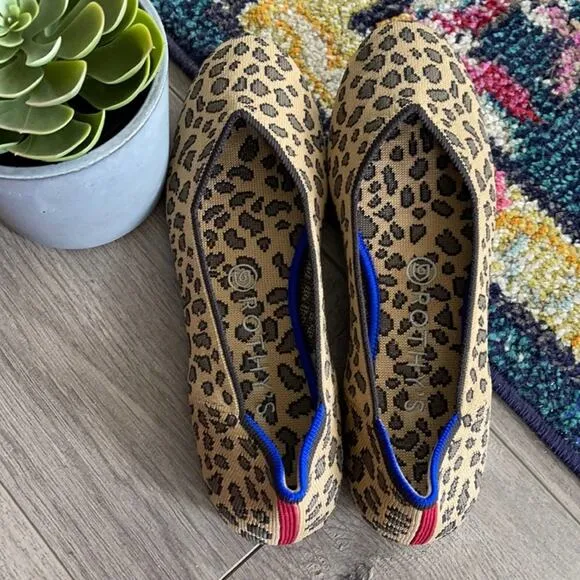 Rothys spotted leopard print round toe size 9 flat woman’s shoes
