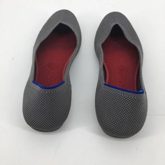 Rothy's The Flat Shoes Womens 9 Charcoal Gray Multicolor Rounded Toe Slip On #H