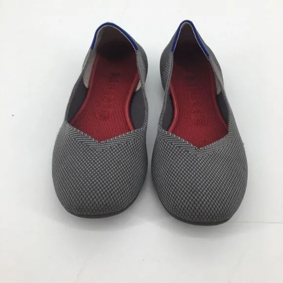 Rothy's The Flat Shoes Womens 9 Charcoal Gray Multicolor Rounded Toe Slip On #H