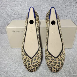 Rothys The Flat Spotted Cheetah Print Round Toe Slip on Shoes Multiple Sizes