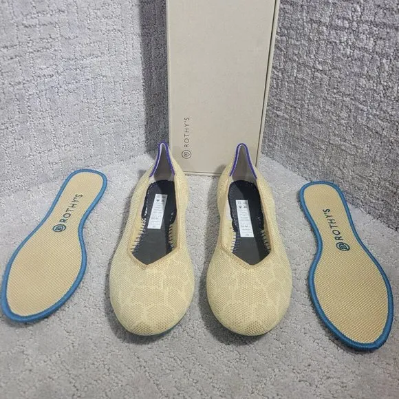 Rothys The Flat Women's Size 10 US Sahara Gold Round Toe Slip on Flat Shoes