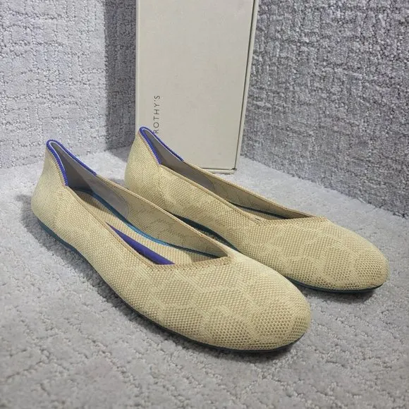 Rothys The Flat Women's Size 10 US Sahara Gold Round Toe Slip on Flat Shoes