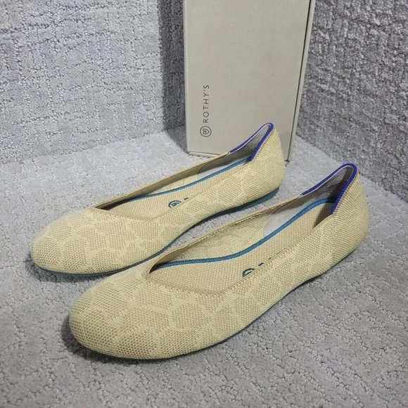 Rothys The Flat Women's Size 10 US Sahara Gold Round Toe Slip on Flat Shoes