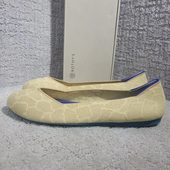 Rothys The Flat Women's Size 10 US Sahara Gold Round Toe Slip on Flat Shoes