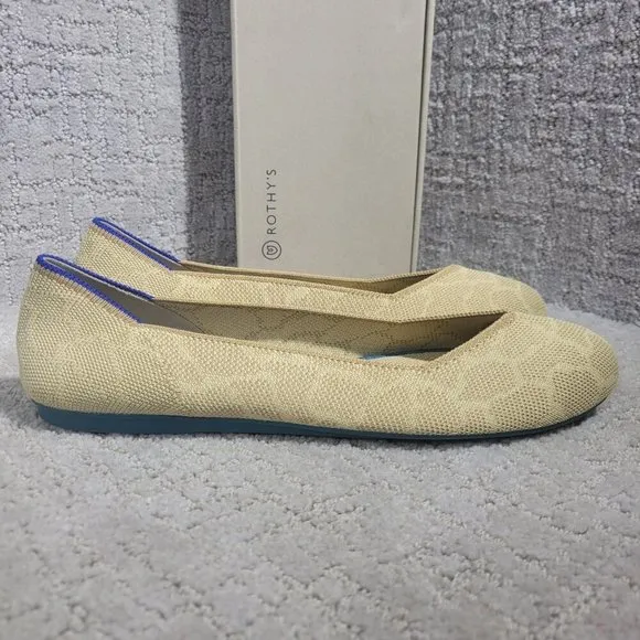 Rothys The Flat Women's Size 10 US Sahara Gold Round Toe Slip on Flat Shoes