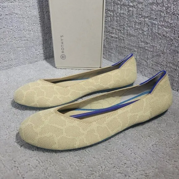 Rothys The Flat Women's Size 10 US Sahara Gold Round Toe Slip on Flat Shoes