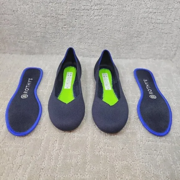 Rothys The Flat Women's Size 7 US Maritime Navy Round Toe Flat Slip-on Shoes