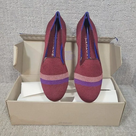 Rothy's The Loafer Reflective Stripe Round Toe Shoes Women's Size 8 US RETIRED