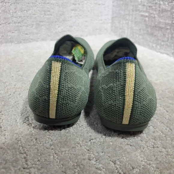 Rothys The Loafer Womens Size 8 Green Safari Round Toe Slip on Flat Ballet Shoes