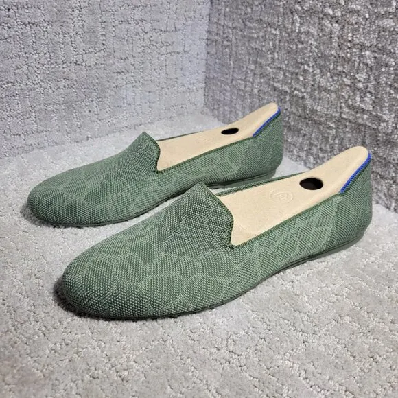 Rothys The Loafer Women's Size 9 US Green Safari Round Toe Slip on Flat Shoes