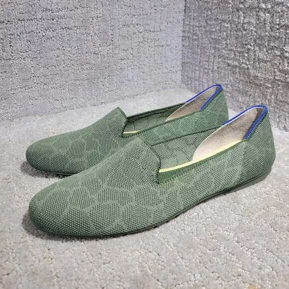 Rothys The Loafer Women's Size 9 US Green Safari Round Toe Slip on Flat Shoes