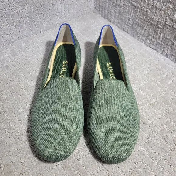 Rothys The Loafer Women's Size 9 US Green Safari Round Toe Slip on Flat Shoes