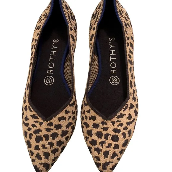 Rothy's The Point  Leopard Print  Women's Shoes  Size  8