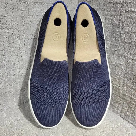 Rothys The Sneaker Womens Size 11 Maritime Lattice Stitch Round Toe Slip On Shoe