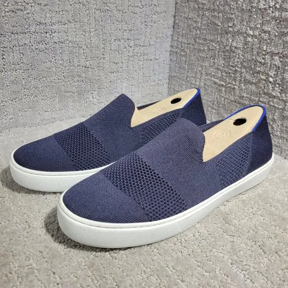 Rothys The Sneaker Womens Size 11 Maritime Lattice Stitch Round Toe Slip On Shoe