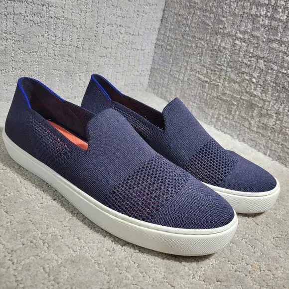 Rothys The Sneaker Womens Size 11 Maritime Lattice Stitch Round Toe Slip On Shoe
