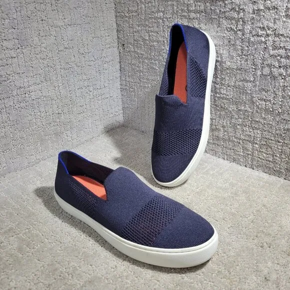 Rothys The Sneaker Womens Size 11 Maritime Lattice Stitch Round Toe Slip On Shoe