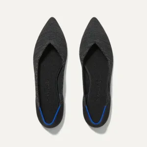 Rothy's Women's The Point in Heathered Black Flat Shoes Size W10 NWOT