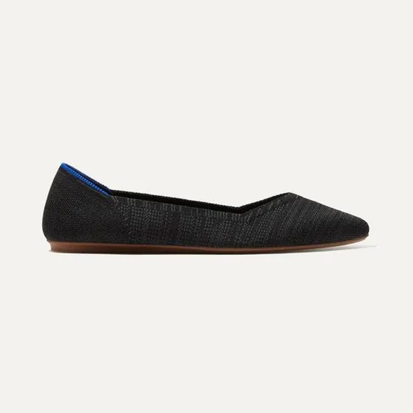 Rothy's Women's The Point in Heathered Black Flat Shoes Size W10 NWOT