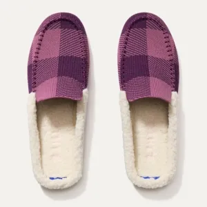 Rothy’s women’s The scuff Purple Plaid buffalo check Slip-On Slippers size 5 NEW