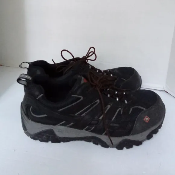 Rugged Black Hiking Shoe with Brown Lace Outdoor Trail Running Athletic Footwear
